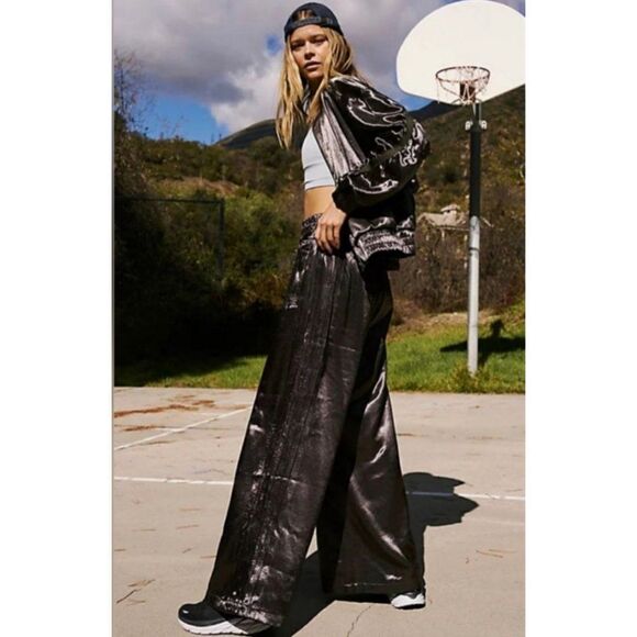 Free People Movement Relay Zip Up Satin Knit Collared Jacket - Picture 15 of 15